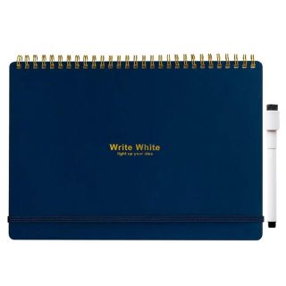 ガッケン(学研)の【新品未開封】『Write White』 ホワイトボードノート B5 ネイビー(ノート/メモ帳/ふせん)