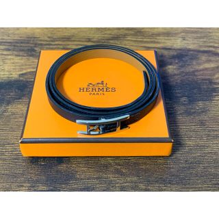 エルメス(Hermes)のHERMES エルメス レザーブレスレット アピ3 ブラック 美品(ブレスレット/バングル)