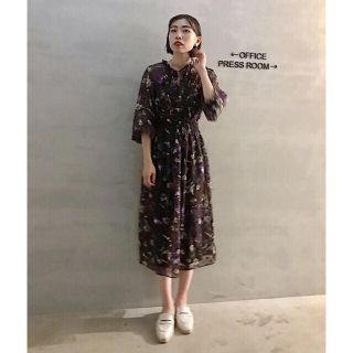 アメリヴィンテージ(Ameri VINTAGE)のamerivintage CHIFFON JACQUARD DRESS(ロングワンピース/マキシワンピース)