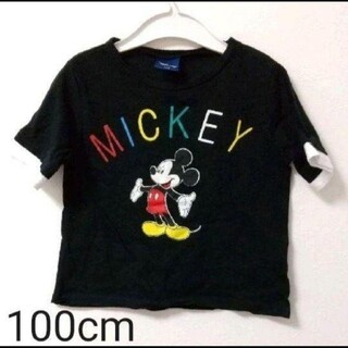 ディズニー(Disney)のディズニー 半袖Tシャツ 100cm 黒 ブラック ミッキーマウス カットソー(Tシャツ/カットソー)