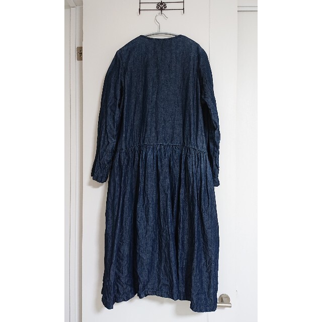 【美品】nest Robe ネストローブ ＊リネンランダムタックワンピース