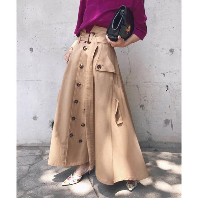 Ameri VINTAGE(アメリヴィンテージ)のTRENCH LIKE SKIRT レディースのスカート(ロングスカート)の商品写真