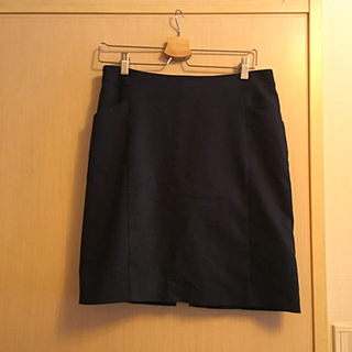 エイチアンドエム(H&M)のH&M ネイビータイトスカート 丈50cm(ひざ丈スカート)