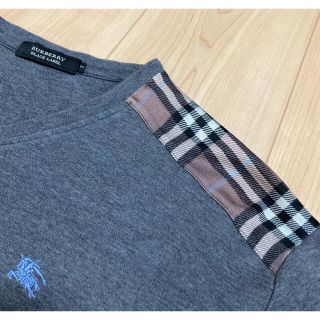 バーバリーブラックレーベル(BURBERRY BLACK LABEL)のBURBERRY BLACK LABEL  バーバリー ロンT グレー　サイズ3(Tシャツ/カットソー(七分/長袖))