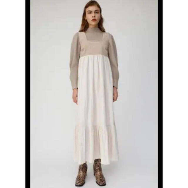 moussy(マウジー)の再出品　moussy CORDUROY COMBI dress ロングワンピース レディースのワンピース(ロングワンピース/マキシワンピース)の商品写真