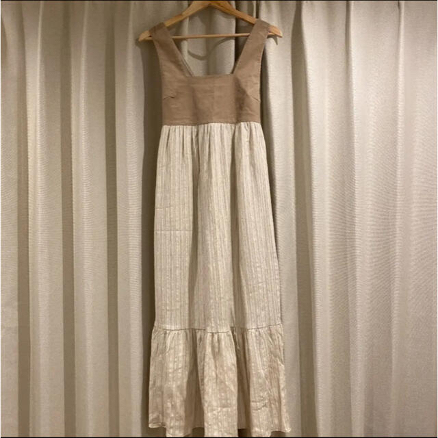 moussy(マウジー)の再出品　moussy CORDUROY COMBI dress ロングワンピース レディースのワンピース(ロングワンピース/マキシワンピース)の商品写真