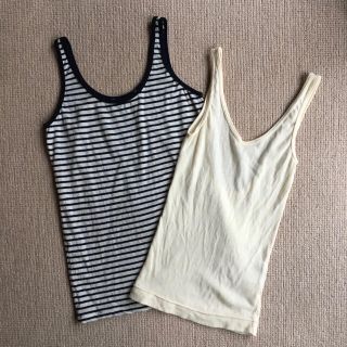 マウジー(moussy)のマウジー　タンクトップ キャミソール　ボーダー 無地　2枚セット　S(タンクトップ)