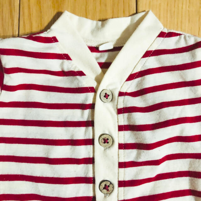 半袖ロンパース　ボーダー キッズ/ベビー/マタニティのベビー服(~85cm)(ロンパース)の商品写真