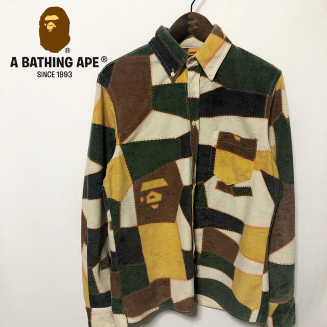 A BATHING APE - 【A BATHING APE】希少 初期 パッチワーク風 ボタンダウンシャツの通販 by a's shop