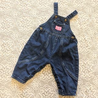 オシュコシュ(OshKosh)のVINTAGE OSHKOSH オーバーオール ピンクタグ 6-9m(ロンパース)