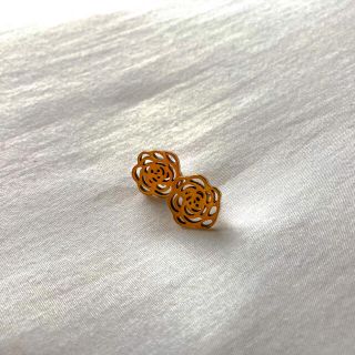 フラワー(flower)の୨୧ Vintage rétro Gold Rose pierce(ピアス)