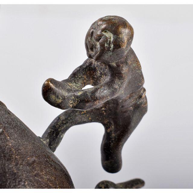 中国 古銅宣徳銅 神獣 置物 M R6188