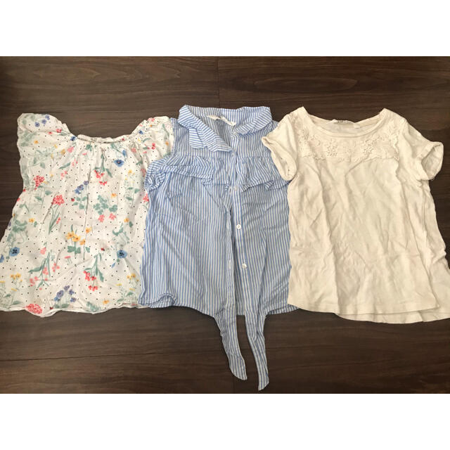 H&M(エイチアンドエム)のH&M 夏服　半袖　3枚セット　 キッズ/ベビー/マタニティのキッズ服女の子用(90cm~)(Tシャツ/カットソー)の商品写真