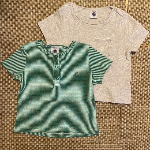 PETIT BATEAU(プチバトー)のプチバトー　半袖　Tシャツ　2枚  18m 81cm キッズ/ベビー/マタニティのベビー服(~85cm)(Ｔシャツ)の商品写真