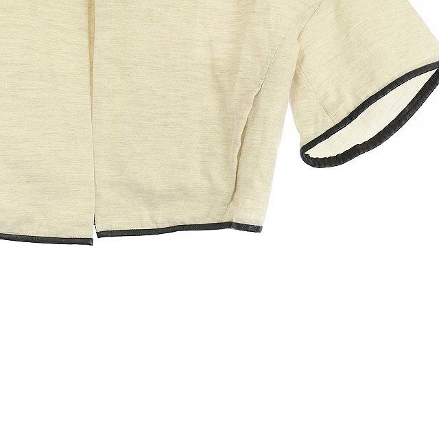 FRAY I.D(フレイアイディー)のフレイアイディー 18SS 半袖リネン混ノーカラージャケット 五分袖 ショート丈 レディースのジャケット/アウター(その他)の商品写真