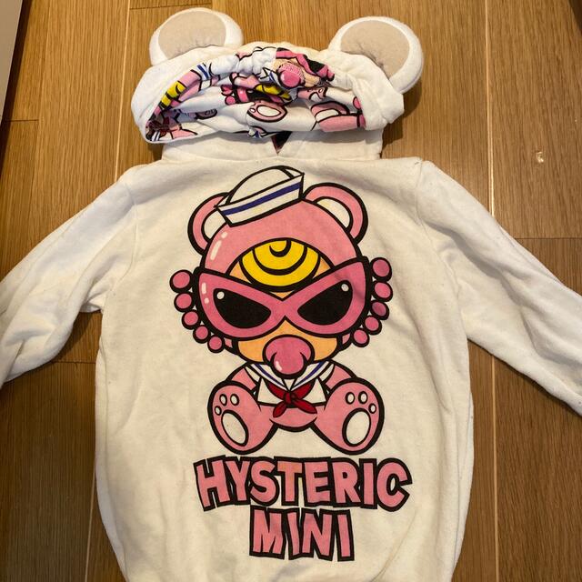 HYSTERIC MINI(ヒステリックミニ)のテディミニ　パーカーワンピ　80 キッズ/ベビー/マタニティのベビー服(~85cm)(トレーナー)の商品写真