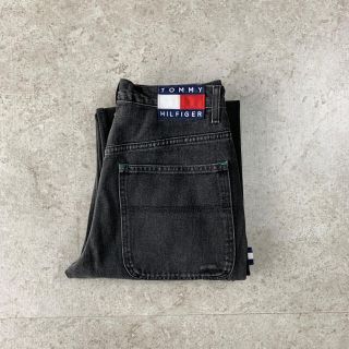 トミーヒルフィガー(TOMMY HILFIGER)の90s TOMMY HILFIGER ペインターパンツ ブラックデニム 激レア(ペインターパンツ)