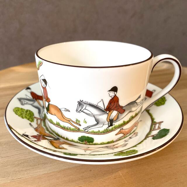 ウェッジウッド　ハンティングシーン　カップ＆ソーサー　wedgwood