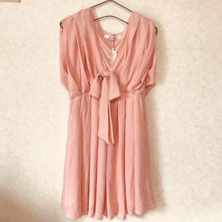 新品 ZOZOMI パーティドレス ピンク　シフォン　セクシー(ミニドレス)