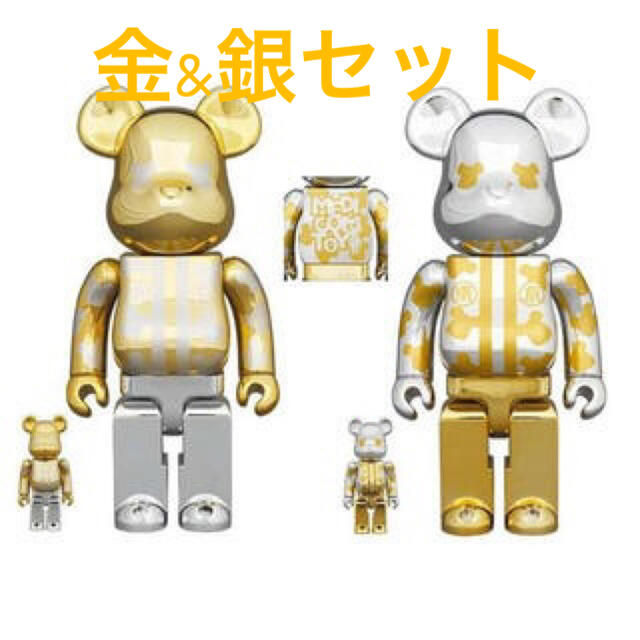 フィギュアBE@RBRICK はっぴ東京 金銀メッキ 2体セット100％ & 400％