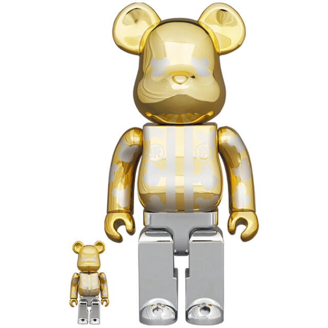 MEDICOM TOY(メディコムトイ)のBE@RBRICK はっぴ東京 金銀メッキ 2体セット100％ & 400％ エンタメ/ホビーのフィギュア(その他)の商品写真