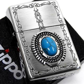 ジッポー(ZIPPO)の(送料込み)ZIPPO◇シルバーターコイズメタル◇彫り◇銀いぶし◇新品◇ジッポ(タバコグッズ)