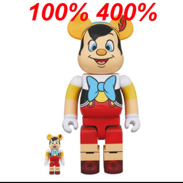 MEDICOM TOY(メディコムトイ)のBE@RBRICK Pinocchio ベアブリックピノキオ 100%&400% エンタメ/ホビーのおもちゃ/ぬいぐるみ(キャラクターグッズ)の商品写真