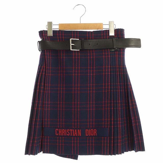 【美品】Christian Dior ディオール チェック プリーツ スカート