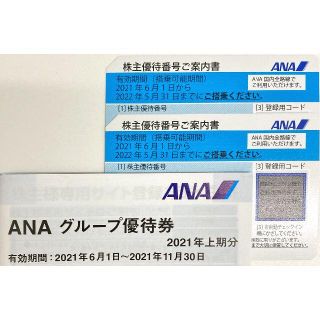 エーエヌエー(ゼンニッポンクウユ)(ANA(全日本空輸))の【2022年11月30日まで有効】ANA株主優待番号ご案内書　2枚セット(その他)