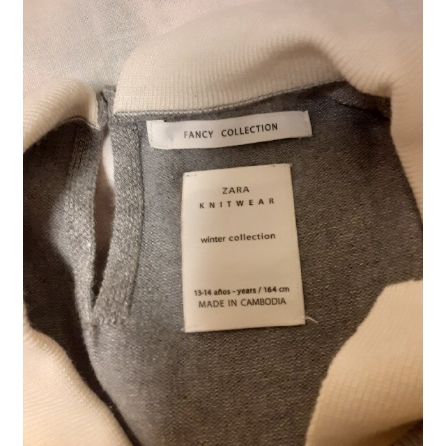 ZARA KIDS(ザラキッズ)のm様専用　　ZARA　襟付きニット　グレー レディースのトップス(ニット/セーター)の商品写真