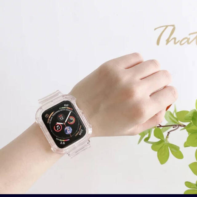 Apple Watch(アップルウォッチ)のアップルウォッチ バンド ベルト クリア スケルトン 38mm/40mm メンズの時計(ラバーベルト)の商品写真