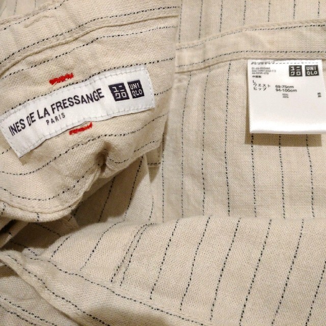 UNIQLO(ユニクロ)の未使用 UNIQLO✕イネス コットンリネンストライプラップスカート レディースのスカート(ロングスカート)の商品写真