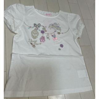 メゾピアノ(mezzo piano)のメゾピアノ ♡ 新品未使用未開封 Tシャツ ホワイト(Tシャツ/カットソー)