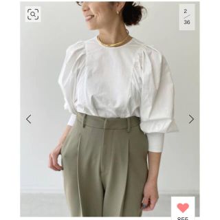 アパルトモンドゥーズィエムクラス(L'Appartement DEUXIEME CLASSE)の【L'Appartement】Gather Blouse ホワイト(シャツ/ブラウス(長袖/七分))