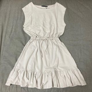 ヘザー(heather)の【新品】Heather ウエストリボンカットソーワンピース(ひざ丈ワンピース)