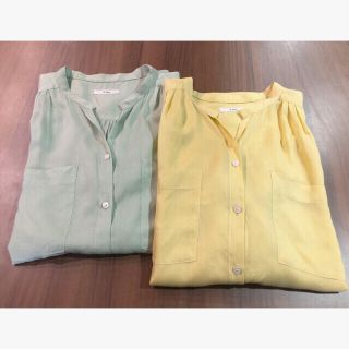 イエナ(IENA)のalohalo様専用✴︎IENA✴︎カナリヤイエロー＆ミントグリーンシャツ2枚(シャツ/ブラウス(長袖/七分))