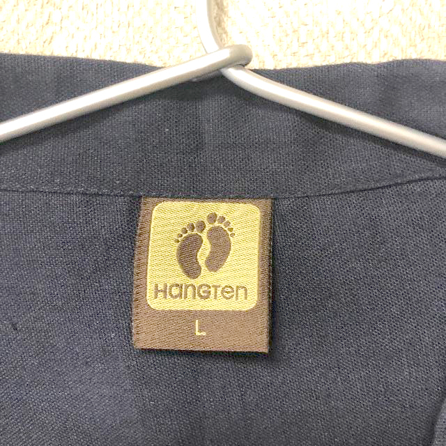 HANG TEN(ハンテン)のHangten 麻入り シャツ 半袖 Lサイズ 新品 ネイビー メンズのトップス(シャツ)の商品写真