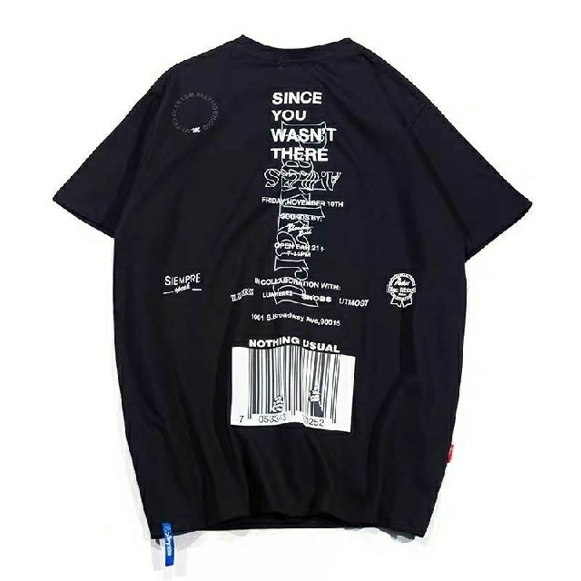 大人気アイテム バーコード Tシャツ ビッグシルエット ストリート メンズ XL メンズのトップス(Tシャツ/カットソー(半袖/袖なし))の商品写真