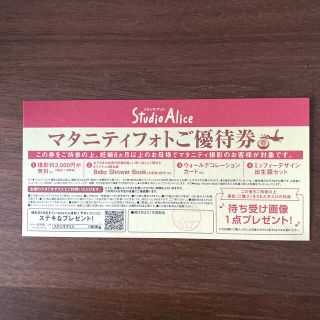 スタジオアリス　撮影無料券(その他)