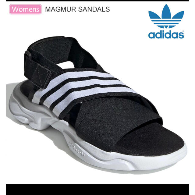 adidas(アディダス)のにこ様専用　　MAGMUR SANDALS ブラック ホワイト 23.5 レディースの靴/シューズ(サンダル)の商品写真