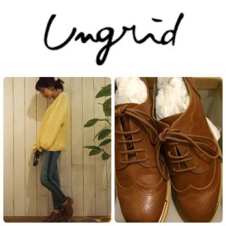 アングリッド(Ungrid)のungrid レザーレースアップシューズ(ローファー/革靴)