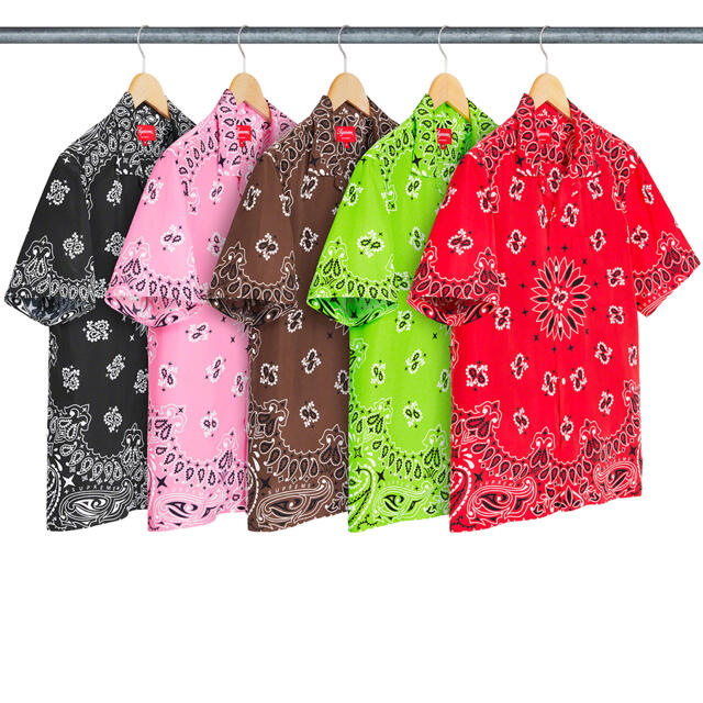 Supreme Bandana Silk Shirt 茶色L今週まで