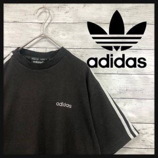 アディダス(adidas)の90.adidas ダークブラウン　スリーライン刺繍ワンポイントスモールロゴ刺繍(Tシャツ/カットソー(半袖/袖なし))