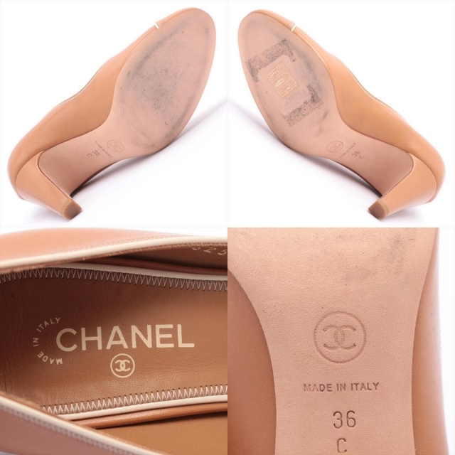 CHANEL(シャネル)のシャネル  レザー 36 ブラウン レディース パンプス レディースの靴/シューズ(ハイヒール/パンプス)の商品写真