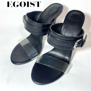 エゴイスト(EGOIST)のEGOIST エゴイスト　ヒールサンダル　ブラック　24〜24.5cm(サンダル)