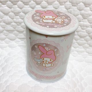 マイメロディ(マイメロディ)のマイメロディ　ピピちゃん　ポポちゃん　缶バッジ付きペン立て　レトロ　激レア(ペンケース/筆箱)