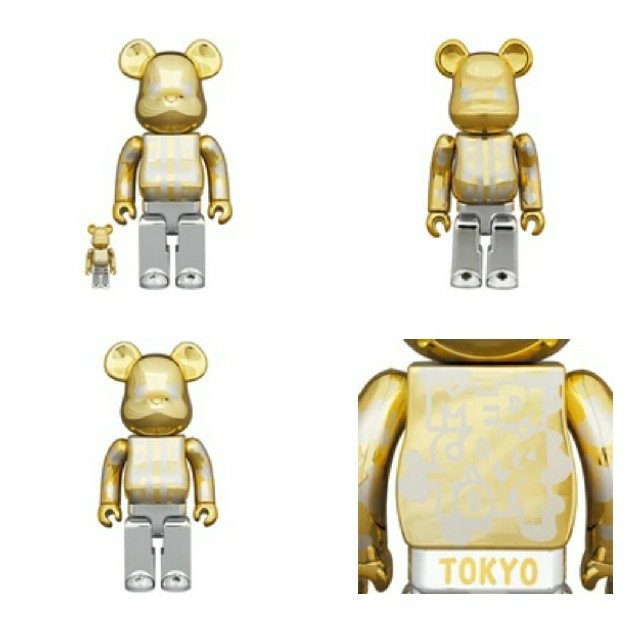 MEDICOM TOY(メディコムトイ)のBE@RBRICK はっぴ東京 金メッキ 100％ & 400％ エンタメ/ホビーのフィギュア(その他)の商品写真