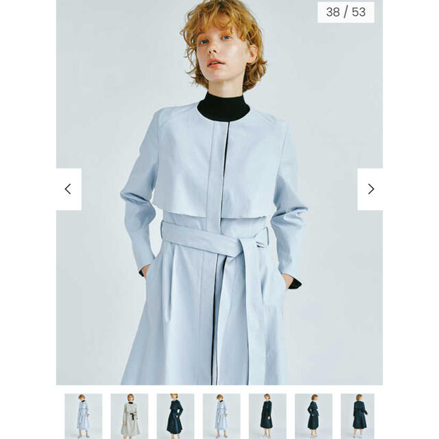 LANVIN en Bleu(ランバンオンブルー)のlanvin en Bleu ノーカラーコート  レディースのジャケット/アウター(トレンチコート)の商品写真