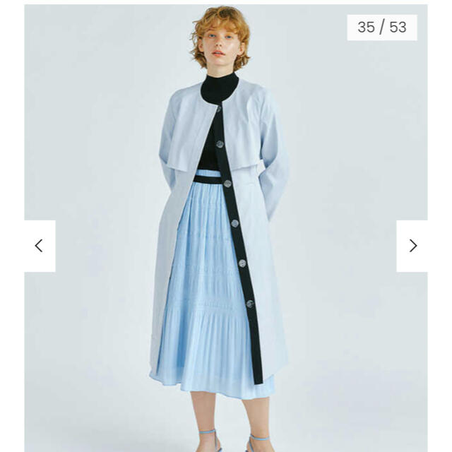 LANVIN en Bleu(ランバンオンブルー)のlanvin en Bleu ノーカラーコート  レディースのジャケット/アウター(トレンチコート)の商品写真