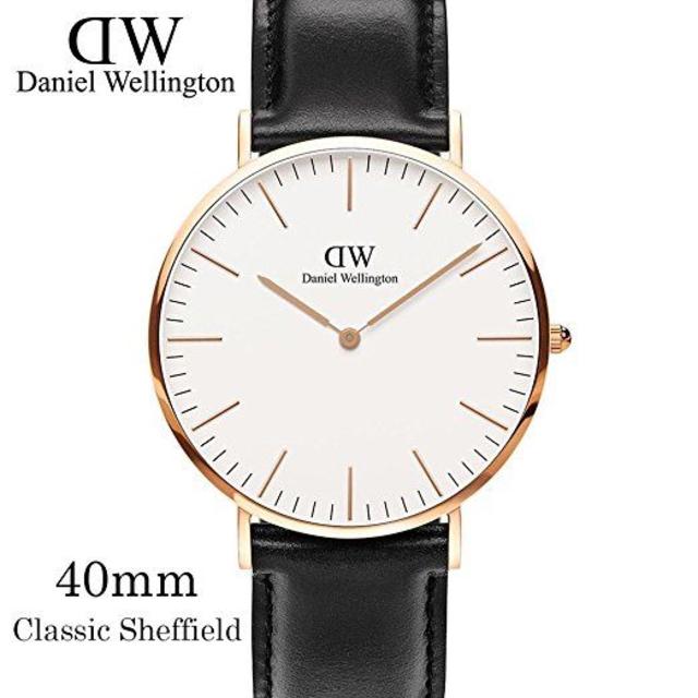 Daniel Wellington(ダニエルウェリントン)のDanielWellington40mm0107DWピンクゴールド×ブラック メンズの時計(腕時計(アナログ))の商品写真